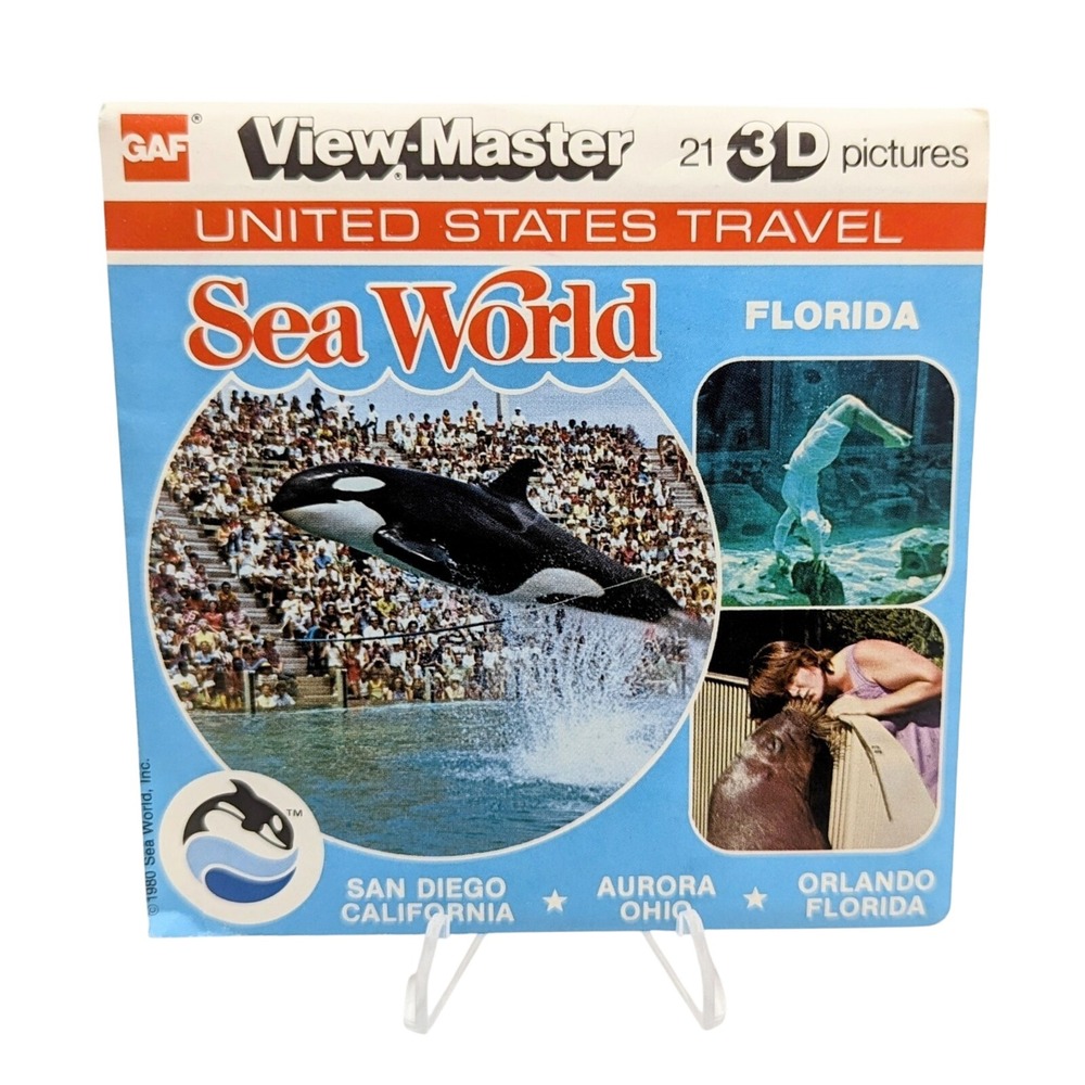 1980 GAF View-Master Sea World Florida 21 3D Pictures 3 Reel Pack
